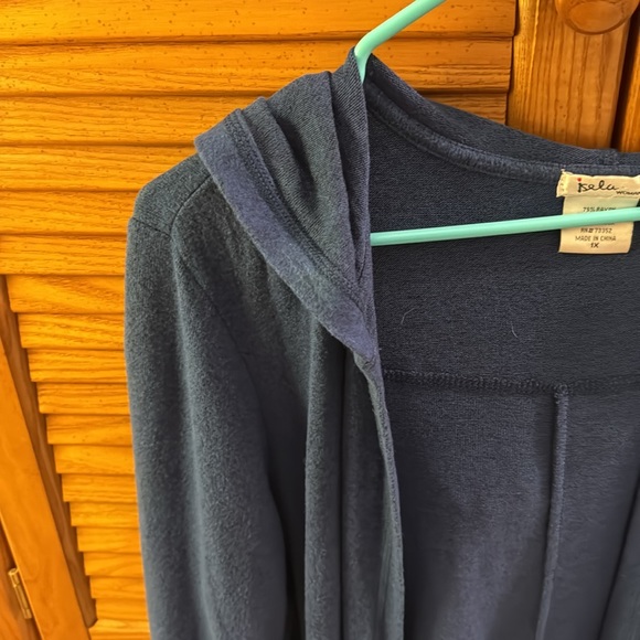 Blue Hooded Open Front Cardigan size 1X - Picture 2 of 8